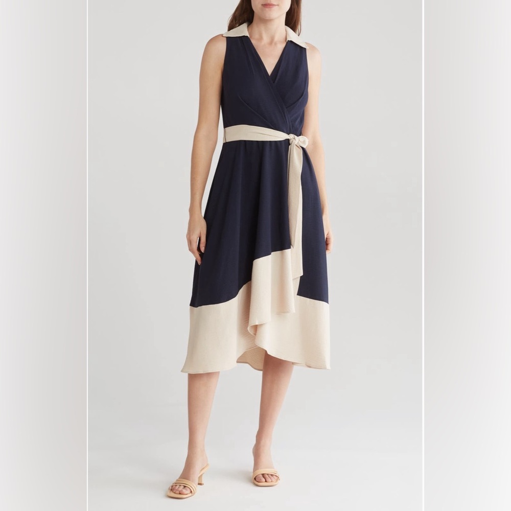 DKNY Collar Faux Wrap Dress. Worn once!